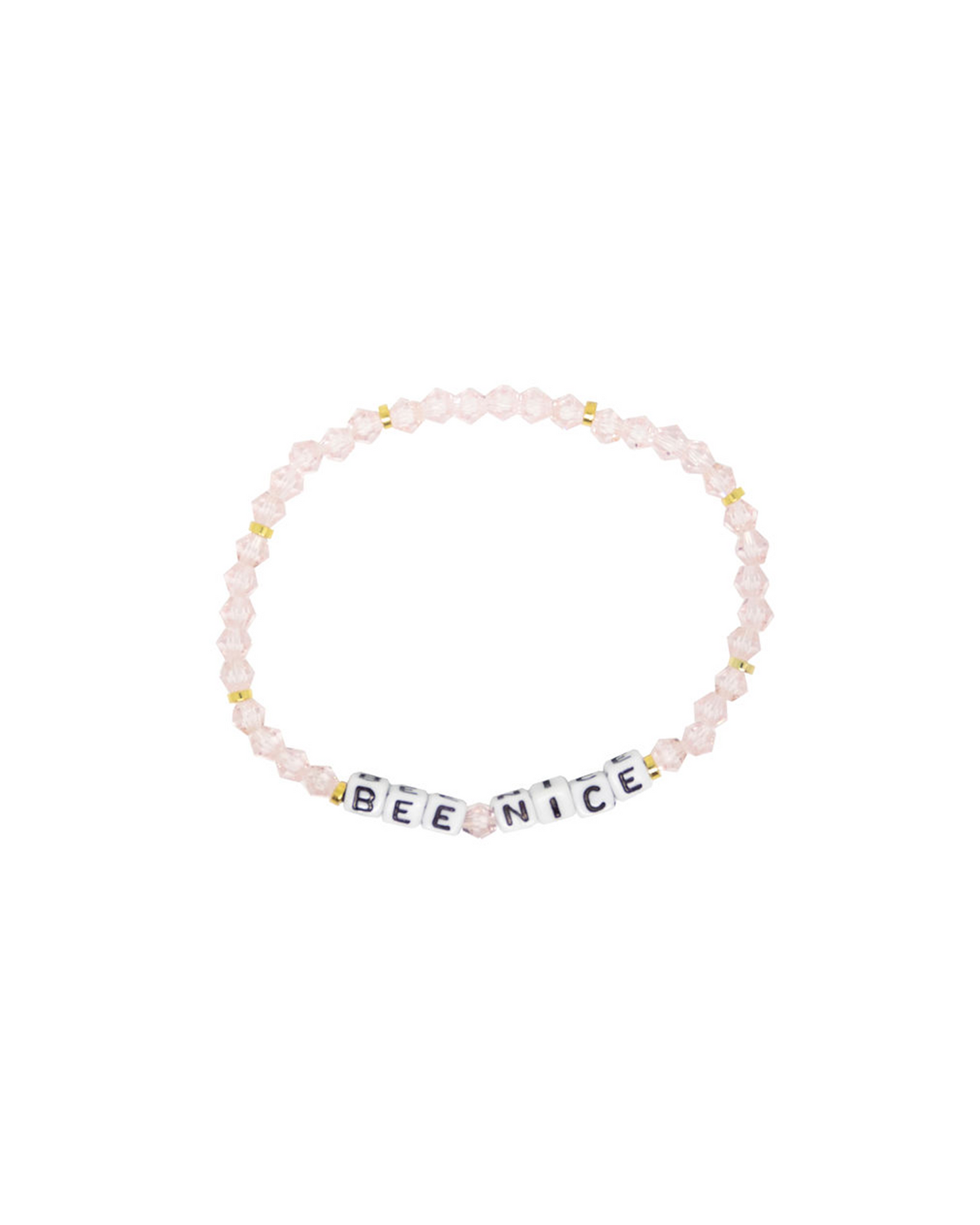 Beaded "BEE NICE" Bracelet in Pink